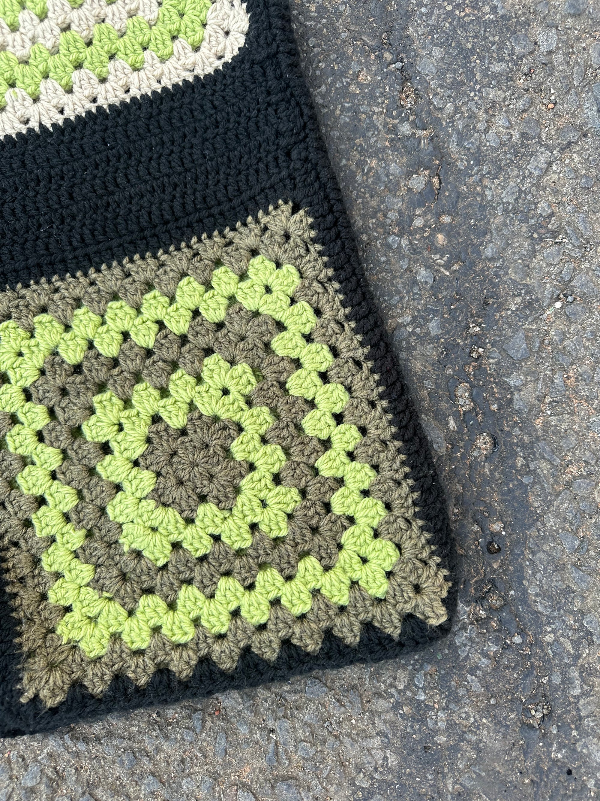 Hand Knitted Crochet Long granny square pants