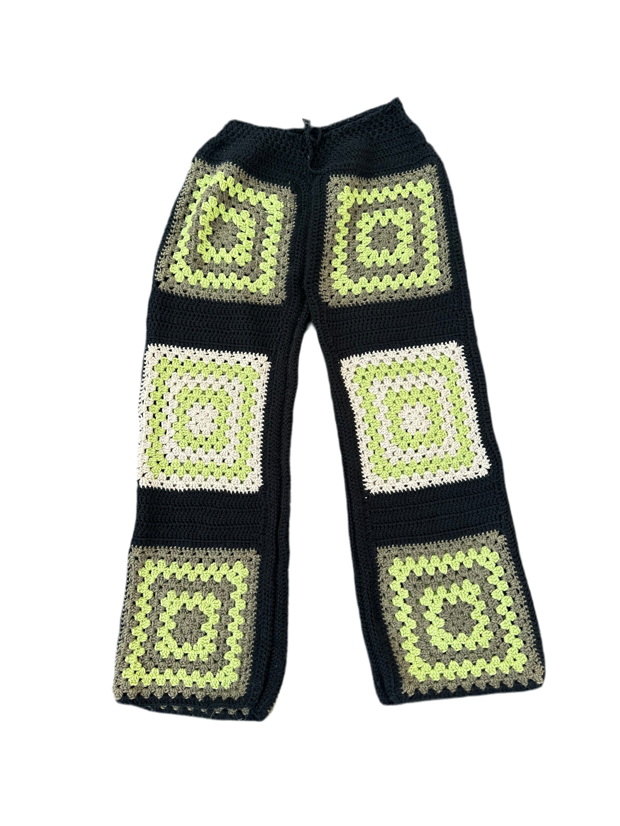 Hand Knitted Crochet long granny square pants