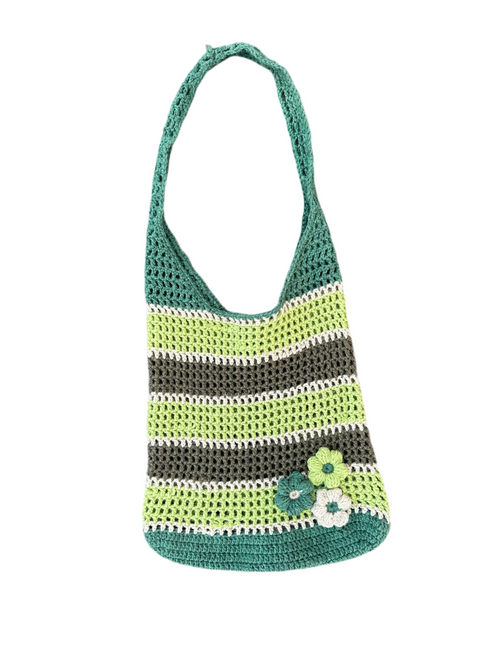 Hand Knitted Crochet Mesh tote bag