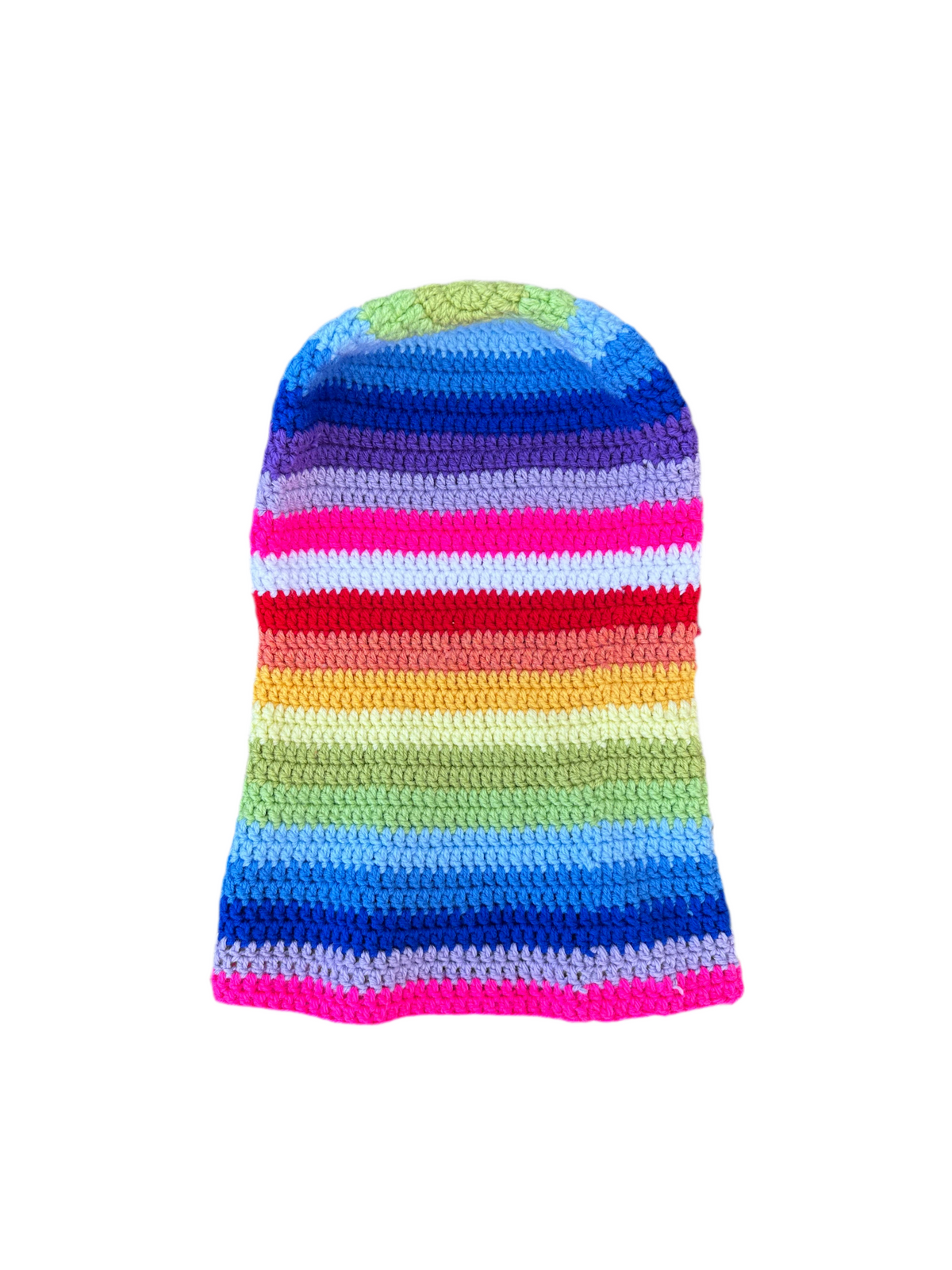 Hand knitted Crochet Rainbow slouch beanie